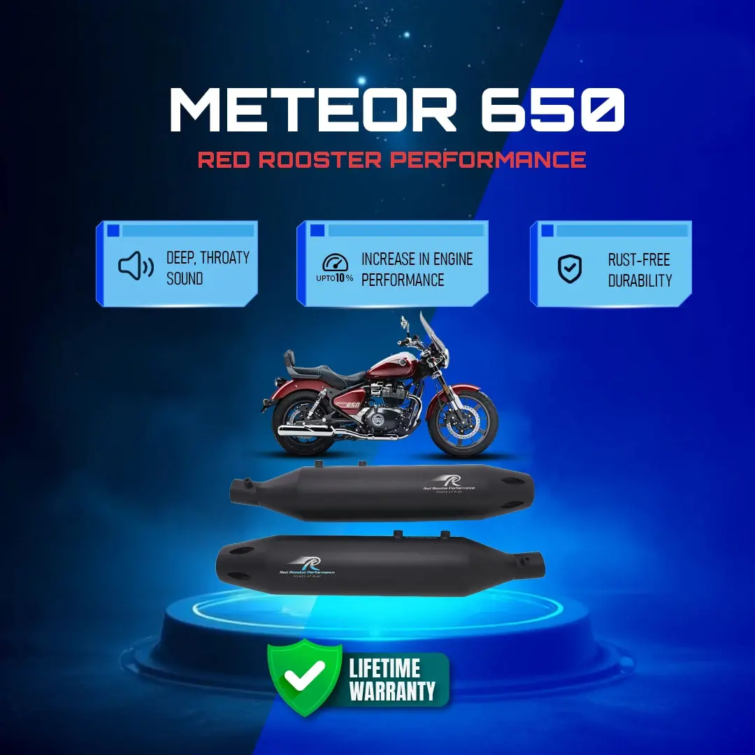 Red Rooster Performance Astral Pro Exhaust Super Meteor 650 Black Matte 1