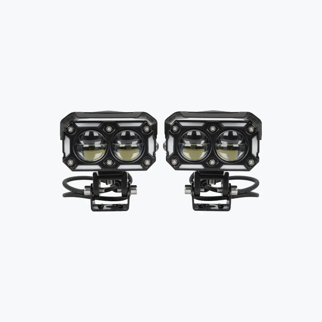 Hjg Universal 2 Led Rectangular Fog Light With Wire Harness 1