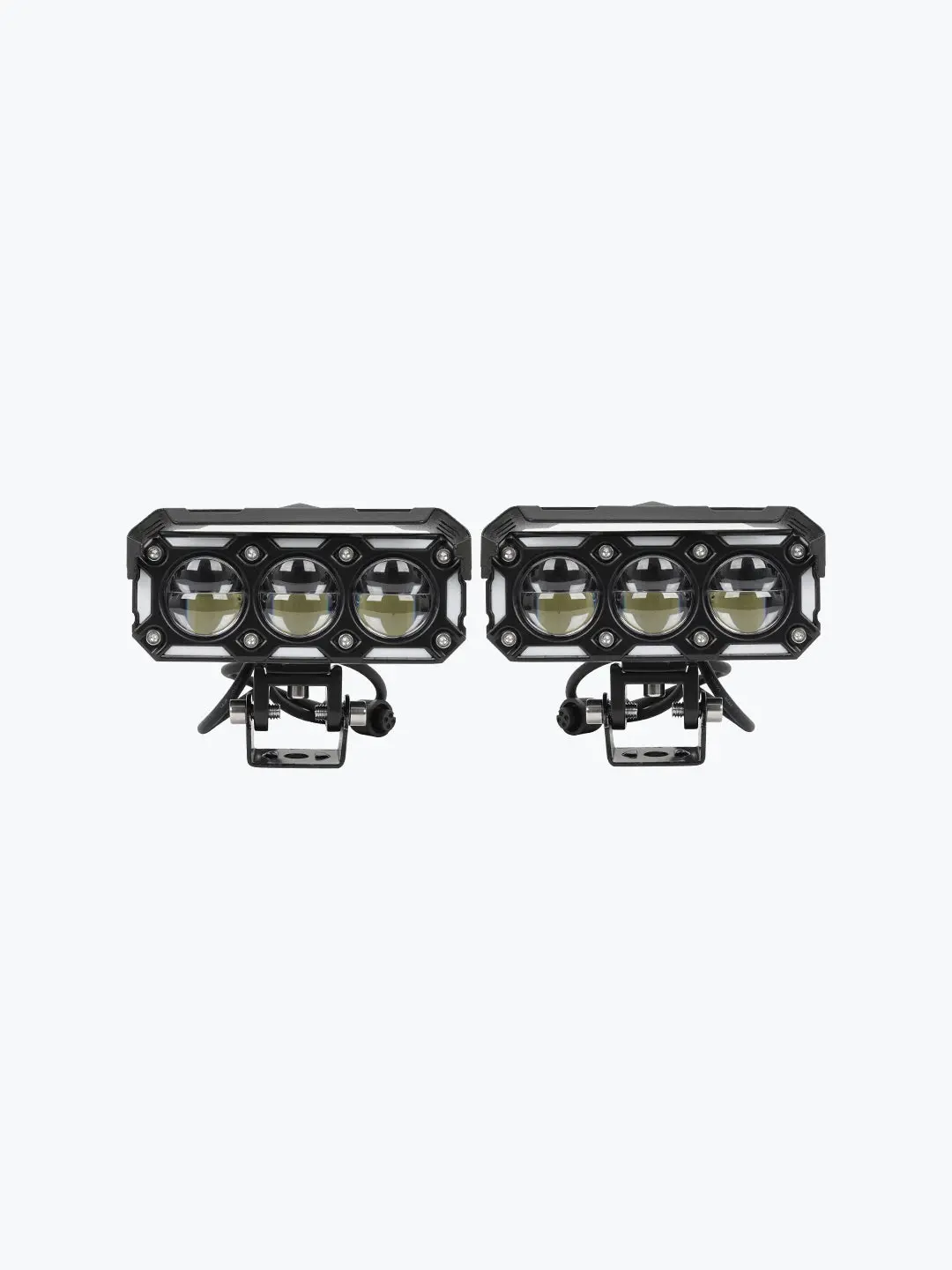 Hjg Universal 3 Led Rectangular Fog Light With Wire Harness 1