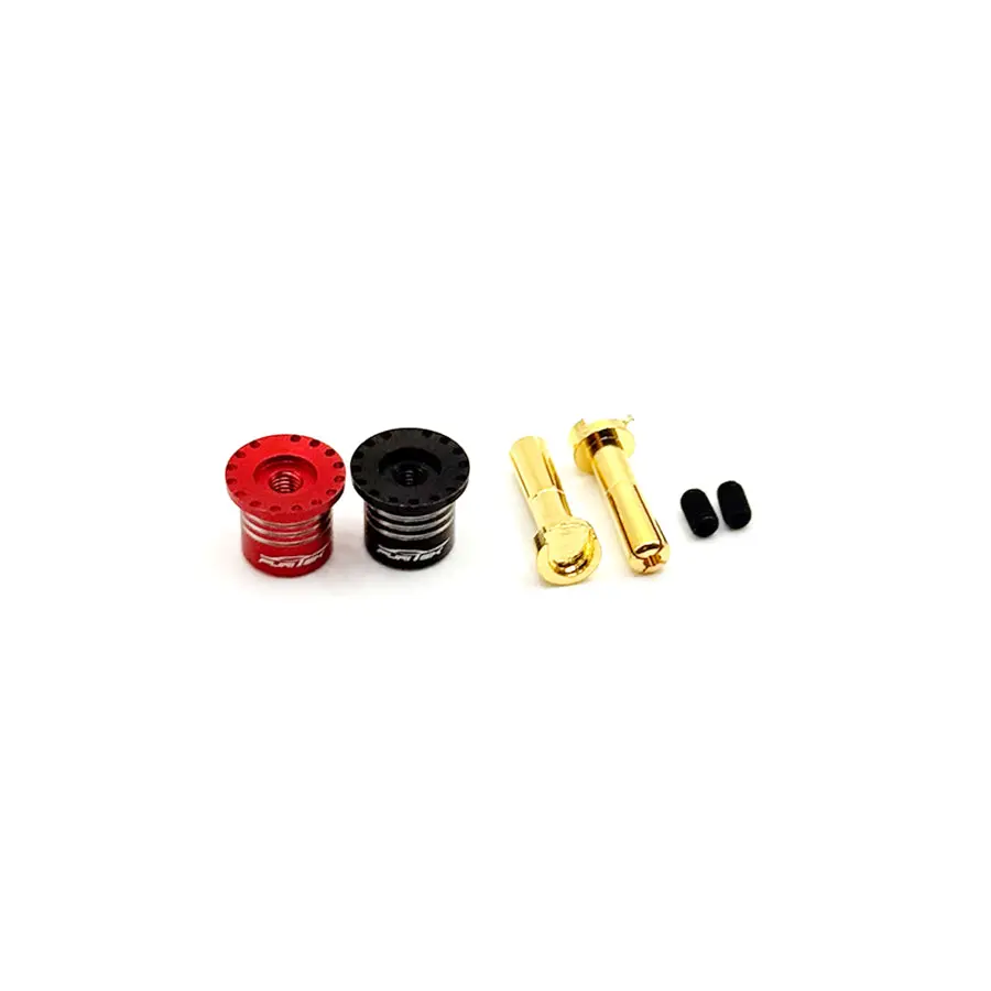 Furitek Heatsink Bullet Plug Grips W/ 4Mm Bullets - Black/Red 1