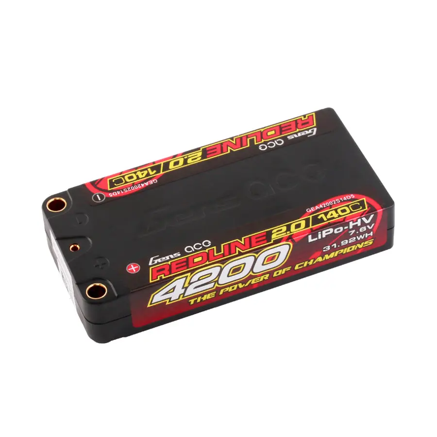Gens Ace Redline 4200Mah 140C 7.6V Hv Shorty Lipo Battery 1