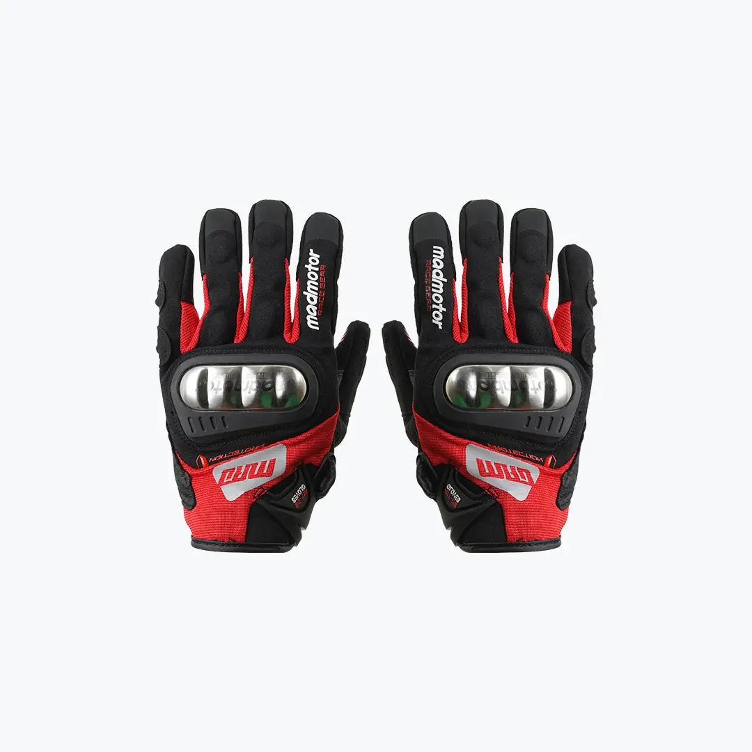 Madmotor Stainless Steel Series Mt-28 Gloves Black Red 1