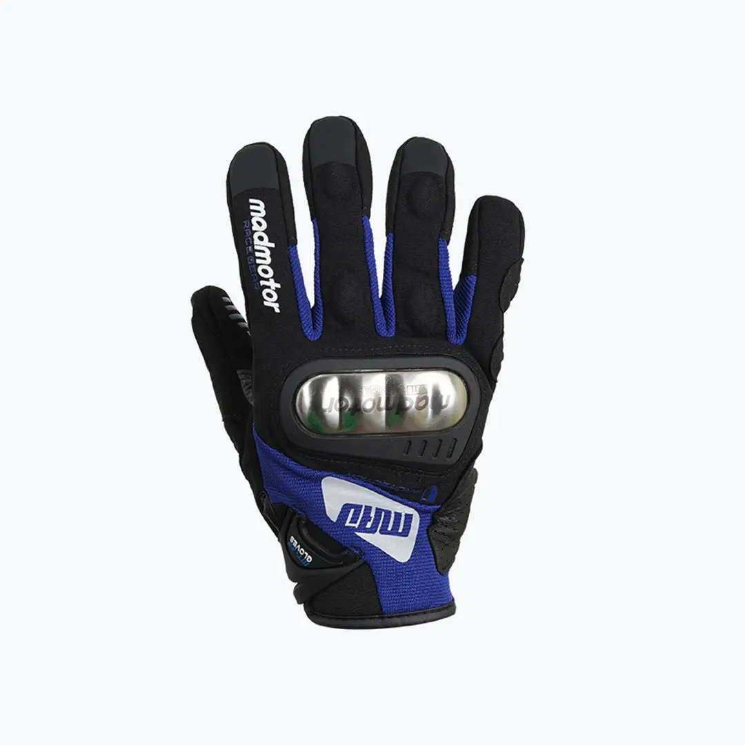 Madmotor Stainless Steel Series Mt-28 Gloves Black Blue 3