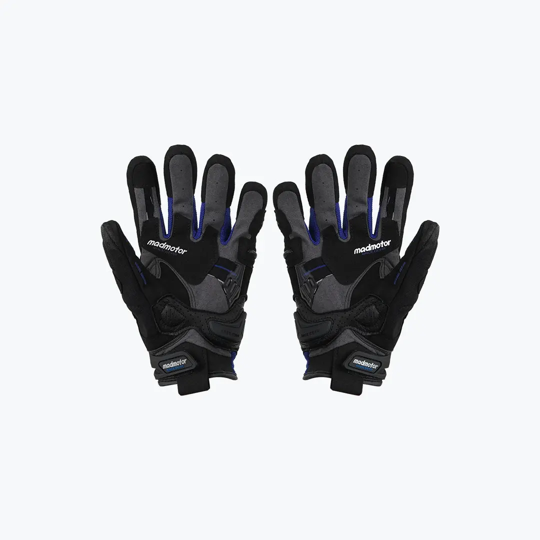 Madmotor Stainless Steel Series Mt-28 Gloves Black Blue 2