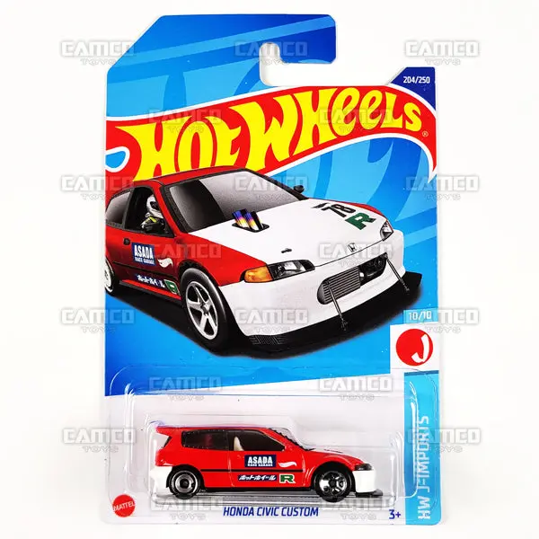 Honda Civic Custom #204 Red - 2022 Hot Wheels 1