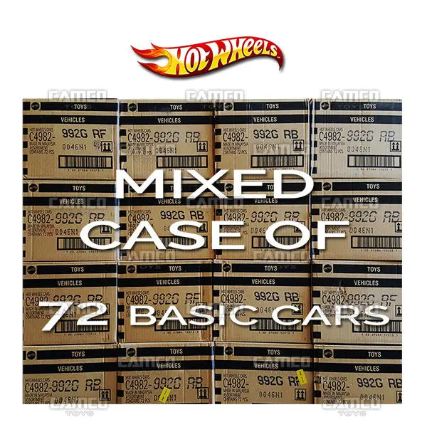 Mixed Case Of 72 Basic Cars - Hot Wheels C4982/L2593 1