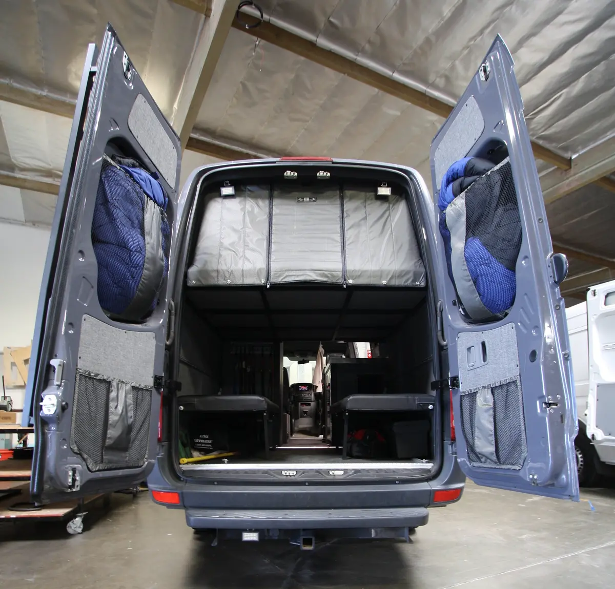 2007+ Sprinter Van Fabric - Rear Door Fabric Partition With 18" Center- 36" Of Floor Height 1