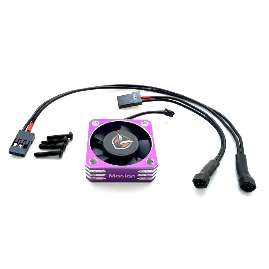 Maclan Alum. Hurricane V2 Fan - Silver/Purple 1