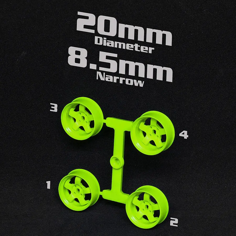 Ds Racing Mini-Z 20Mm Narrow Rims - Flo Lime 1
