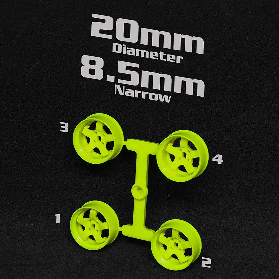 Ds Racing Mini-Z 20Mm Narrow Rims - Flo Yellow 1
