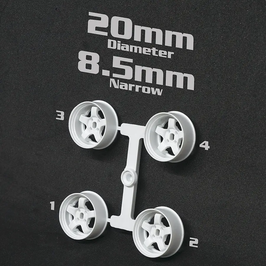 Ds Racing Mini-Z 20Mm Narrow Rims - White 1