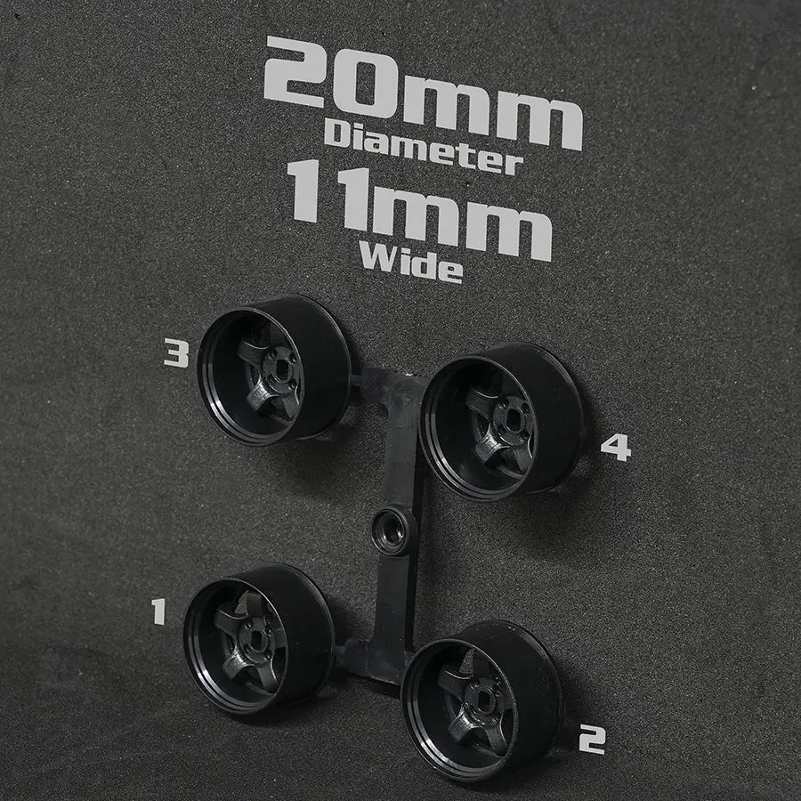Ds Racing Mini-Z 20Mm Wide Rims - Black 1