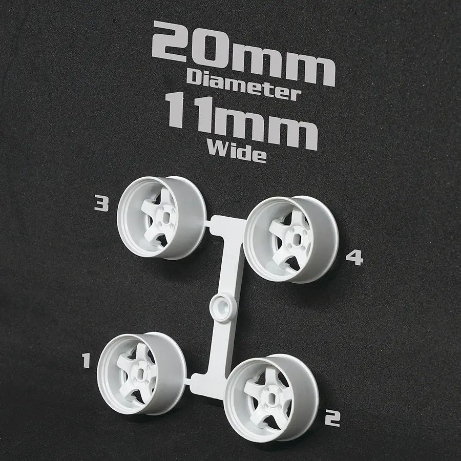 Ds Racing Mini-Z 20Mm Wide Rims - White 1