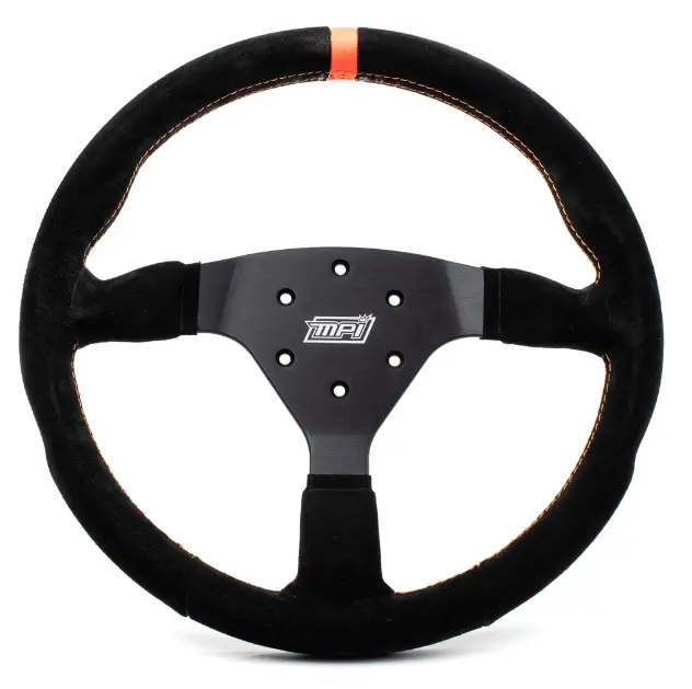 Mpi 13.75 Inch Aluminum Suede Steering Wheel 1