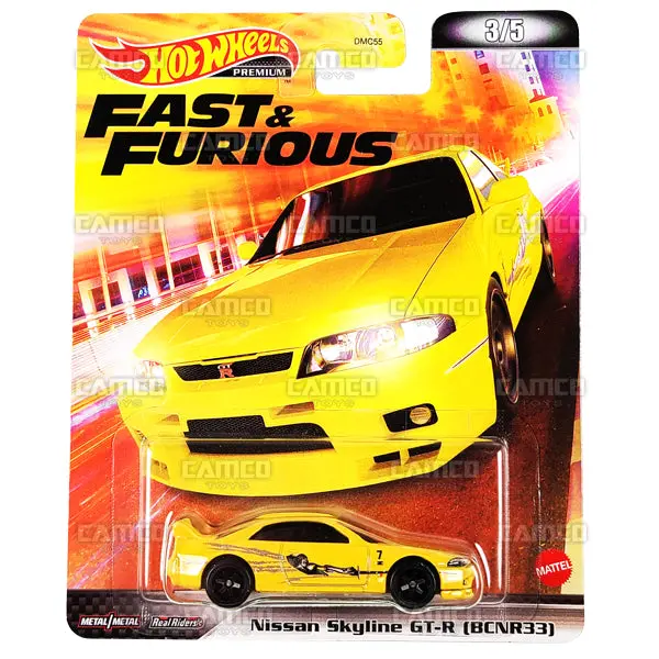 Nissan Skyline Gt-R (Bcnr33) #3 Yellow - 2022 Hot Wheels (Fast & Furious) 1