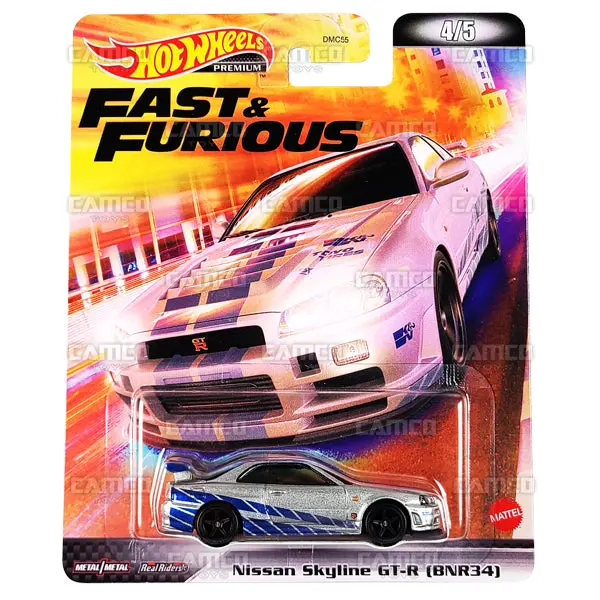 Nissan Skyline Gt-R (Bnr34) #4 Silver - 2022 Hot Wheels (Fast & Furious) 1
