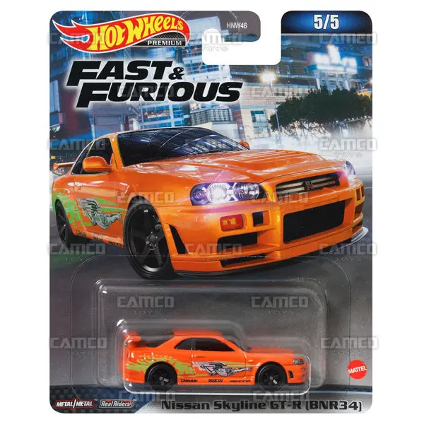 Nissan Skyline Gt-R (Bnr34) #5 Orange - 2023 Hot Wheels (Fast & Furious) 1