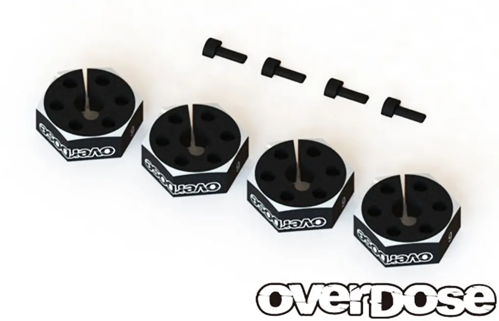 Overdose Alum. Wheel Hub Set 6Mm - Black 1