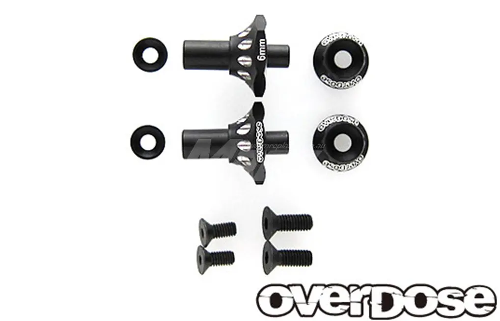 Overdose Alum. One Piece Axle Shaft 6Mm - Black 1