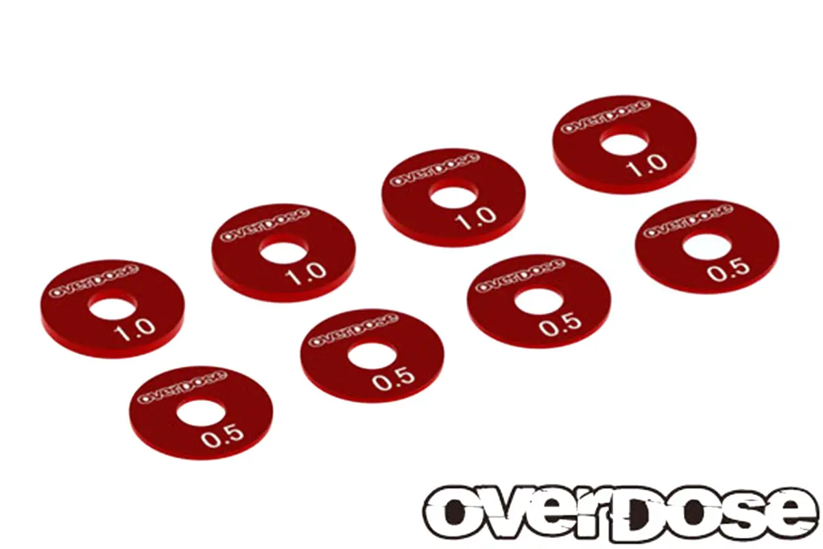 Overdose Alum. Wheel Spacer Set - Red 1