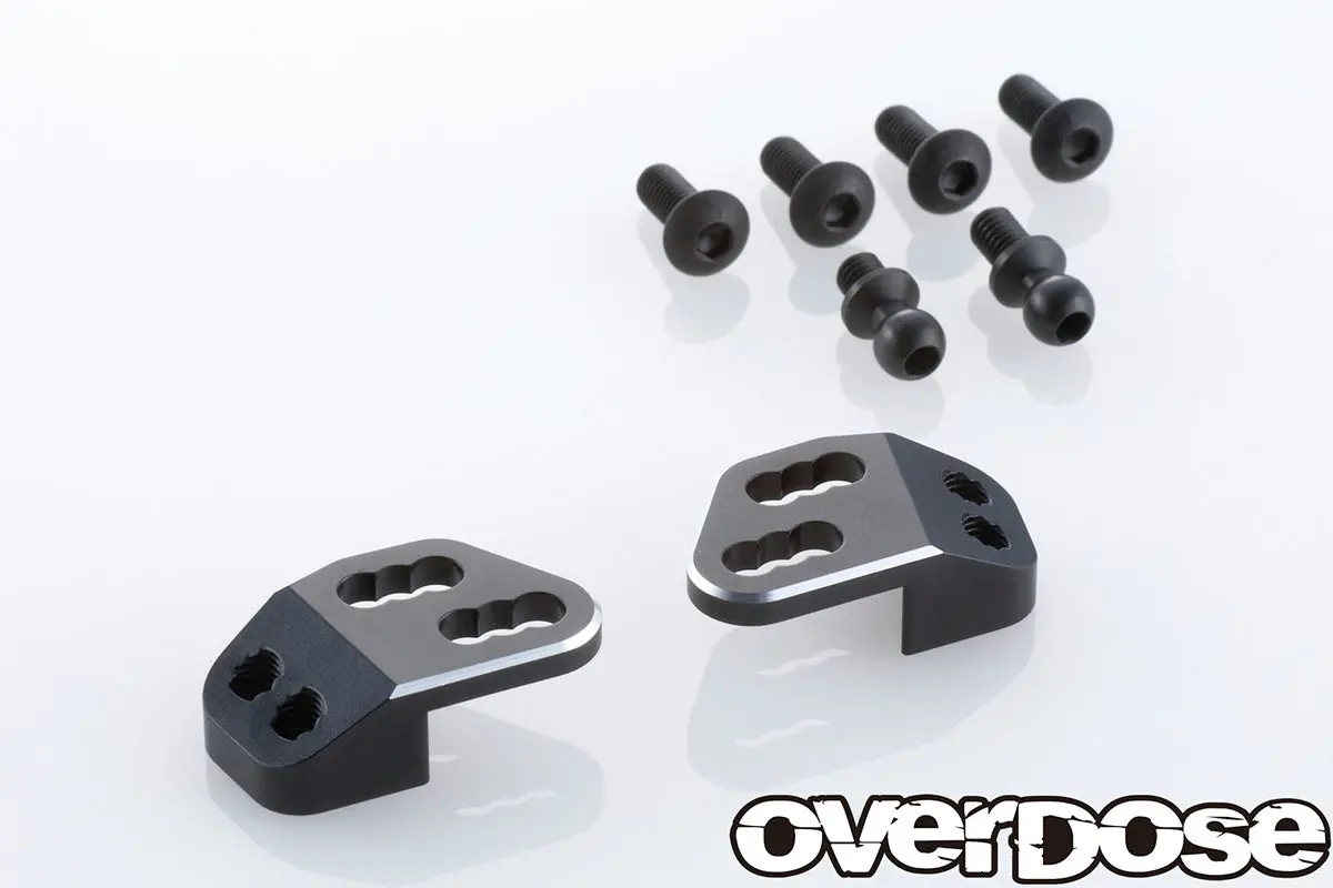 Overdose Tc Alum. Rear Upper Arm Bracket - Black 1