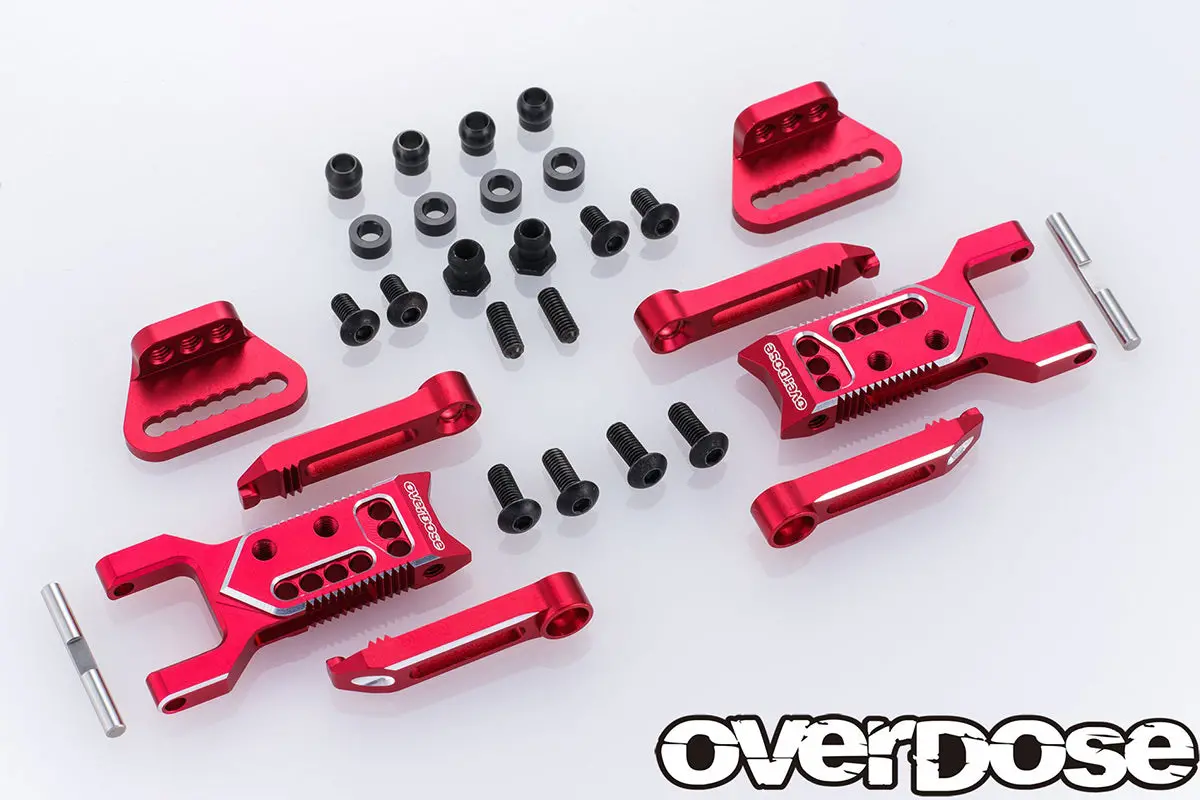 Overdose Adj. Alum. Rear Suspension Arm Type-3 - Red 1