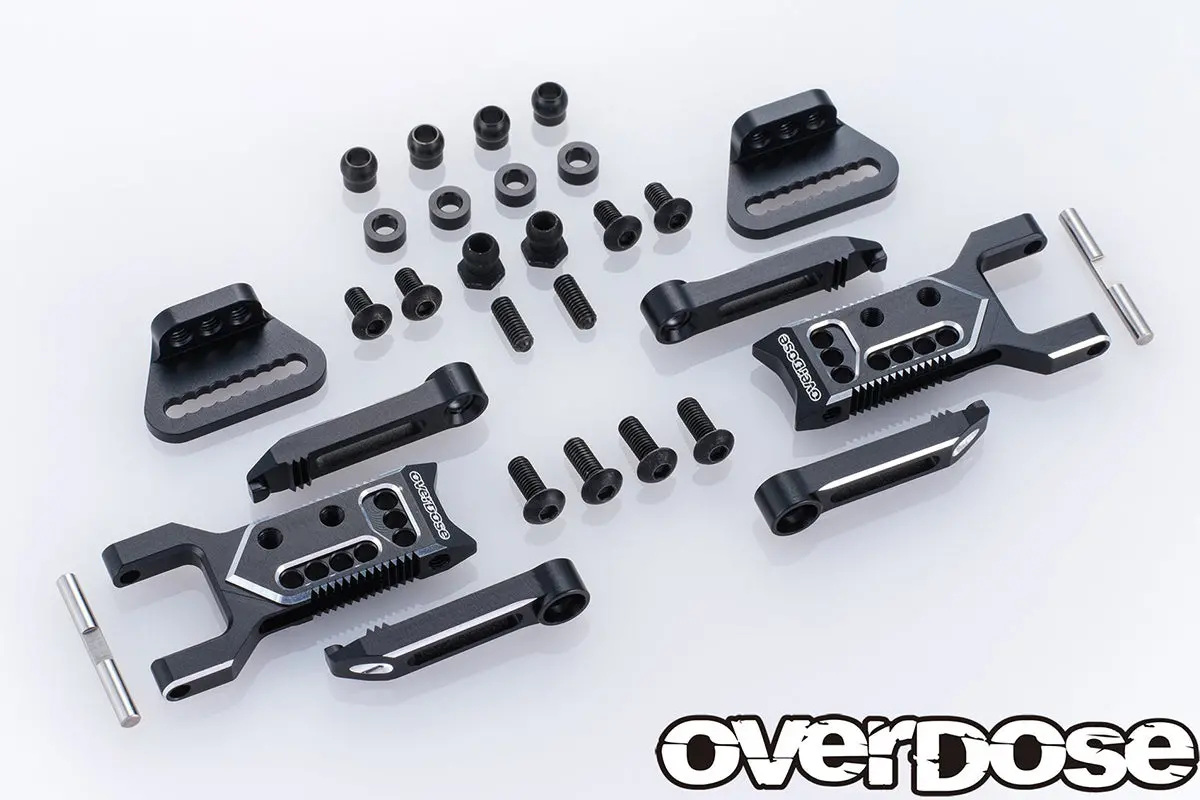 Overdose Adj. Alum. Rear Suspension Arm Type-3 - Black 1