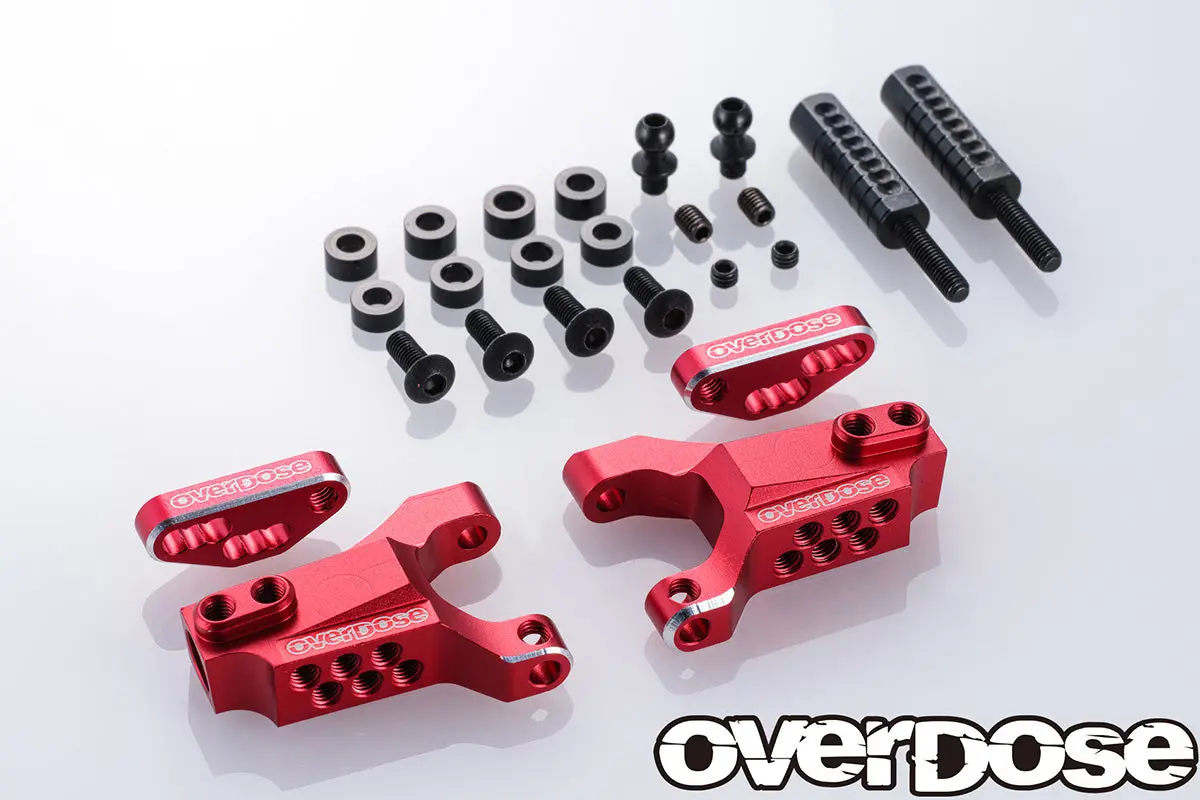 Overdose Adj. Alum. Front Suspension Arm Type-3 - Red 1