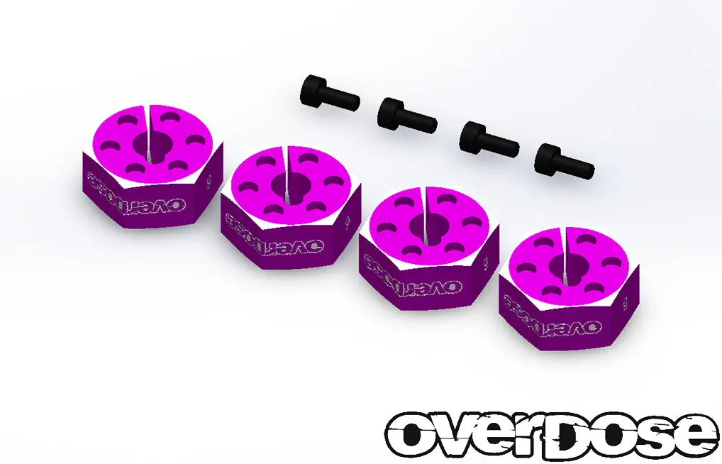 Overdose Alum. Wheel Hub Set 6Mm - Purple 1