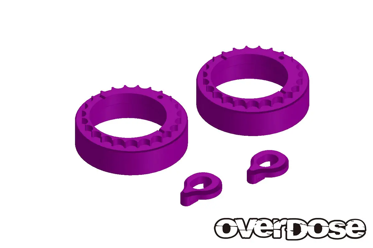 Overdose Alum. Bearing Adaptor ＆ Bearing Stopper Set - Purple 1