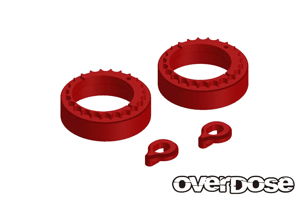 Overdose Alum. Bearing Adaptor ＆ Bearing Stopper Set - Red 1