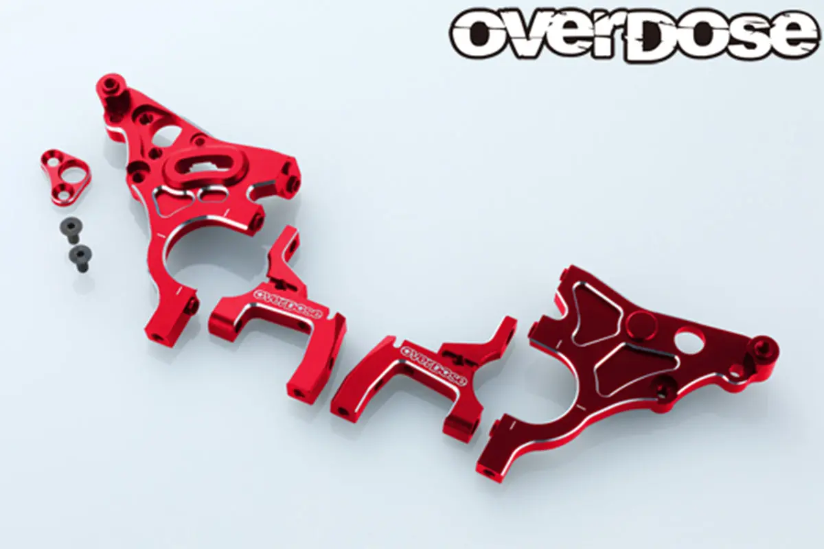 Overdose Alum. Multi Purpose Rear Bulkhead - Red 1