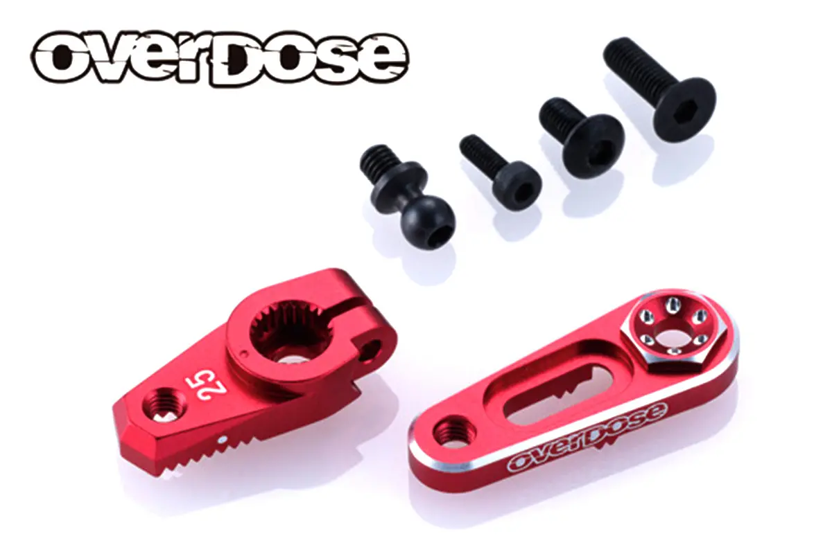 Overdose Jt Alum. Direct Servo Horn Type-2 25T - Red 1