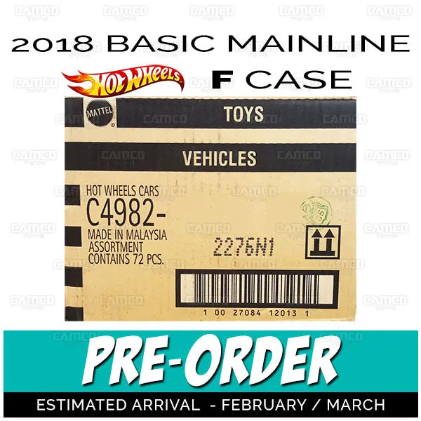 Factory Sealed Case F - 2018 Hot Wheels (Basic) Pre-Order February/March 1
