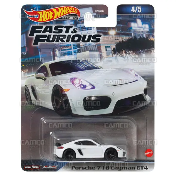 Porsche 718 Cayman Gt4 #4 White - 2023 Hot Wheels (Fast & Furious) 1