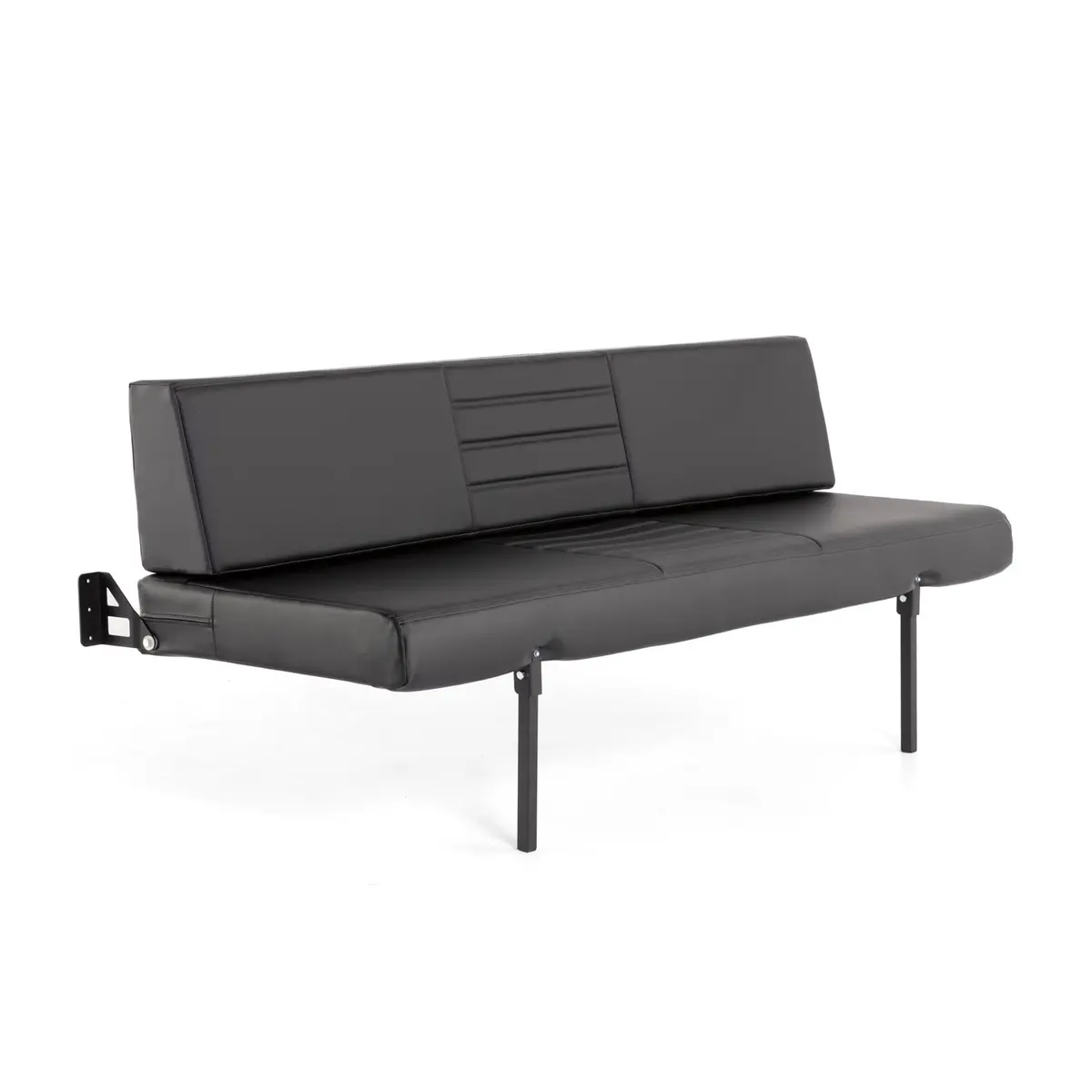 76" Retro Sofa Sleeper - Black Carbon Fiber Vinyl 1