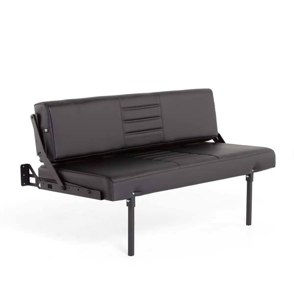 58" Retro Sofa Sleeper - Black Carbon Fiber Vinyl 1