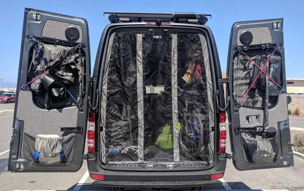 2007-2018 Sprinter Van High Roof Rear Door Bug Net 1
