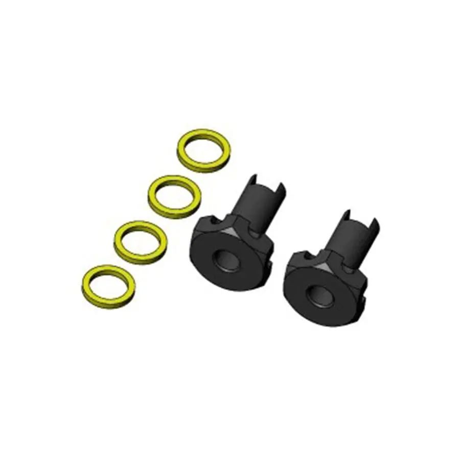 3Racing Alum. Front Wheel Hub +2Mm Adjustable 1