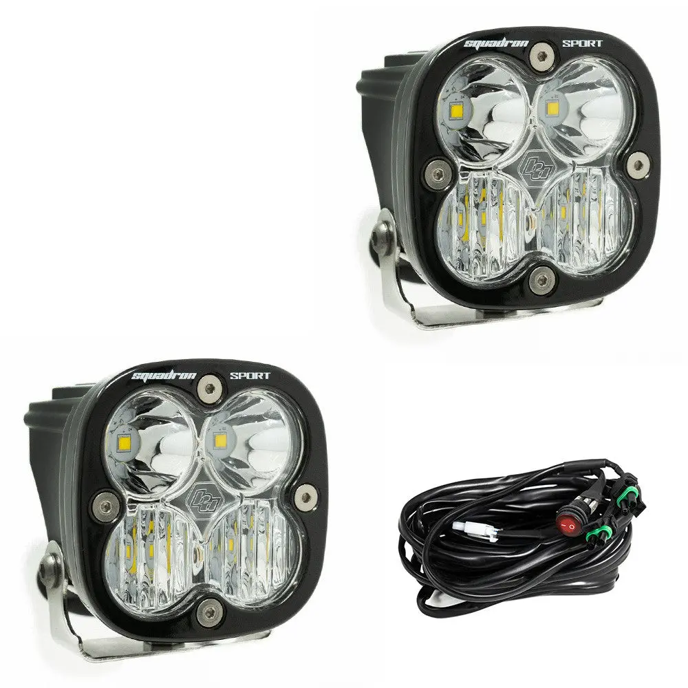 Squadron Sport Black Led Auxiliary Light Pod Pair - Clear 1