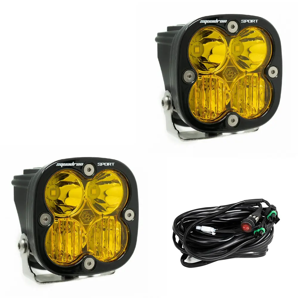Squadron Sport Black Led Auxiliary Light Pod Pair - Amber 1