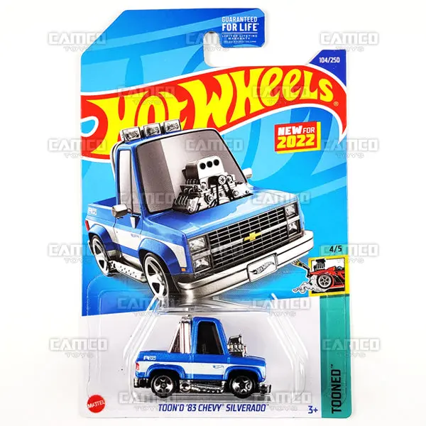 Toon'd 83 Chevy Silverado #104 Blue - 2022 Hot Wheels 1