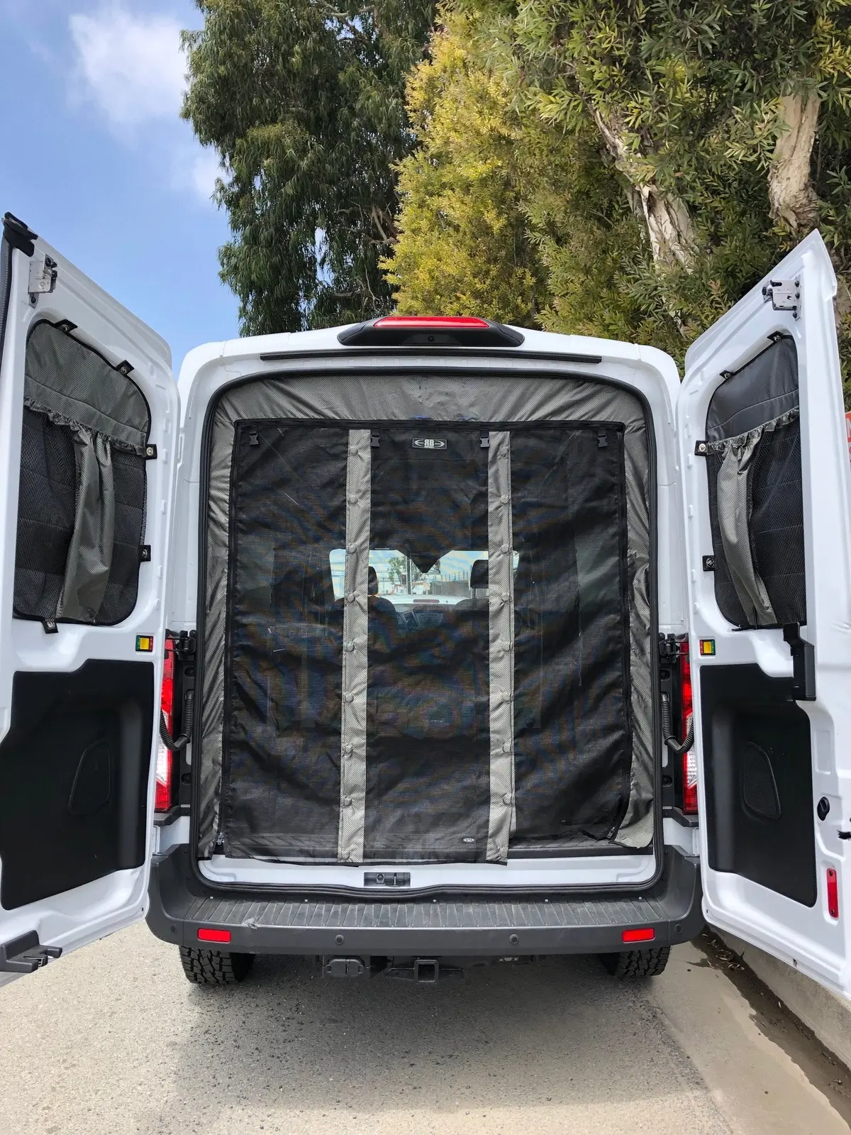 2014+ Ford Transit Fabric Rear Door Bug Net (Mid Roof Only) 1