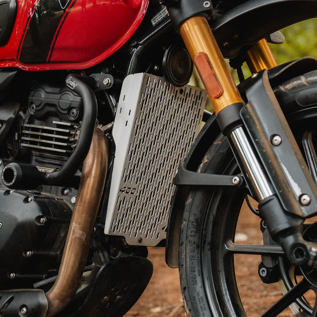 Legundary Triumph Scrambler 400 X Vector Radiator Grill Silver 1