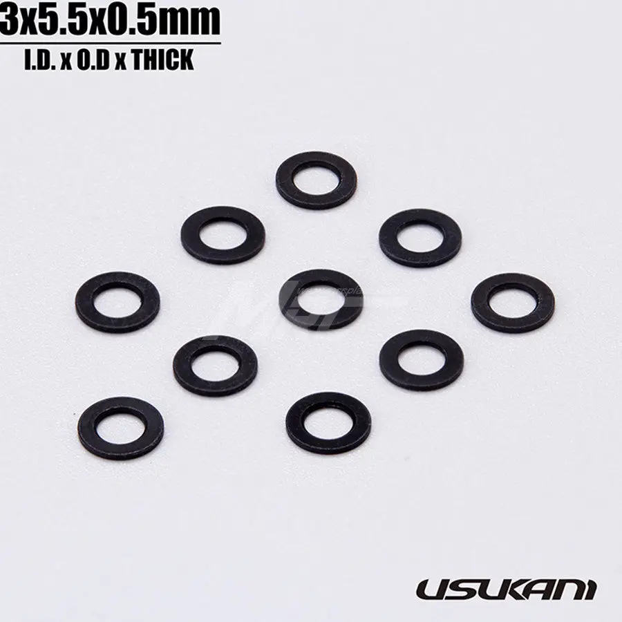 Usukani Alum. Spacer 3.0 X 5.5 - Black 1