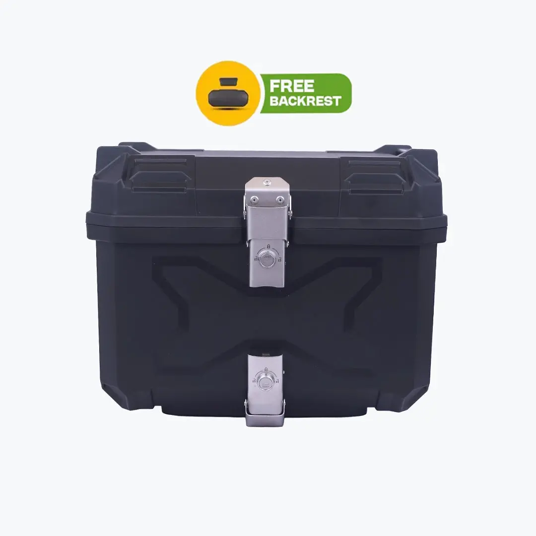 Top Case Box Pp 45L Black With Backrest Pad 1