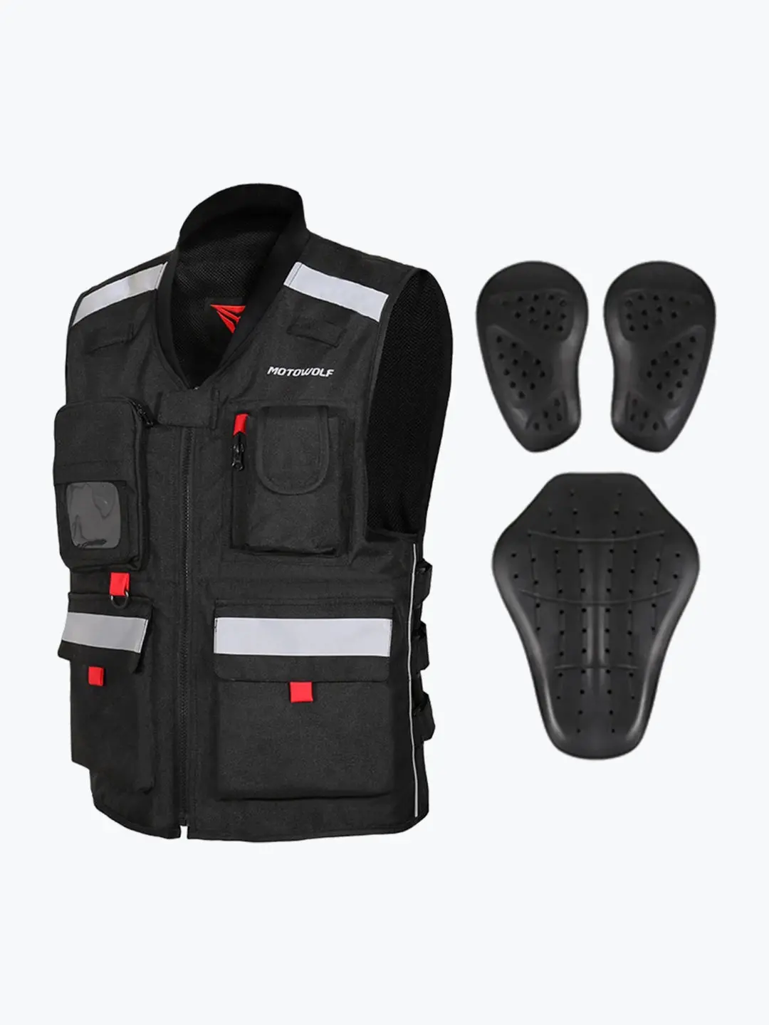 Motowolf Vest With Pad Black 0504 1