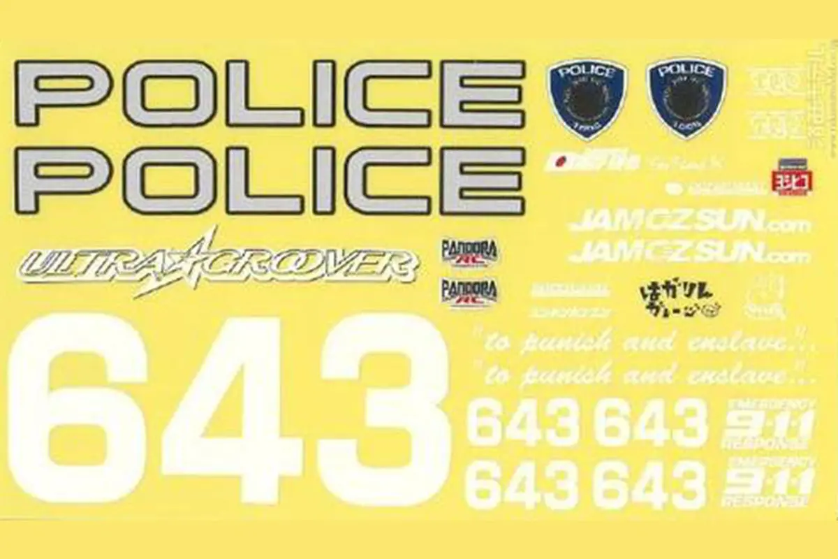 Pandora Rc Police Decal Set 1