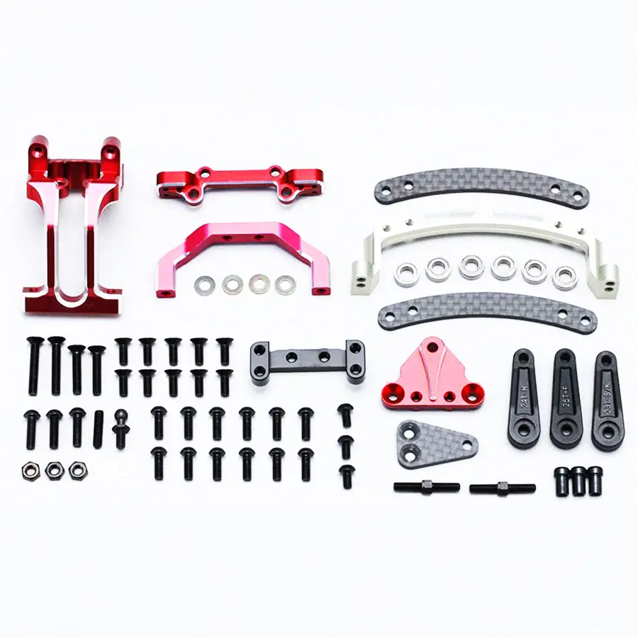 Yokomo Light Weight Slide Rack Bulkhead Set V2 - Red 1