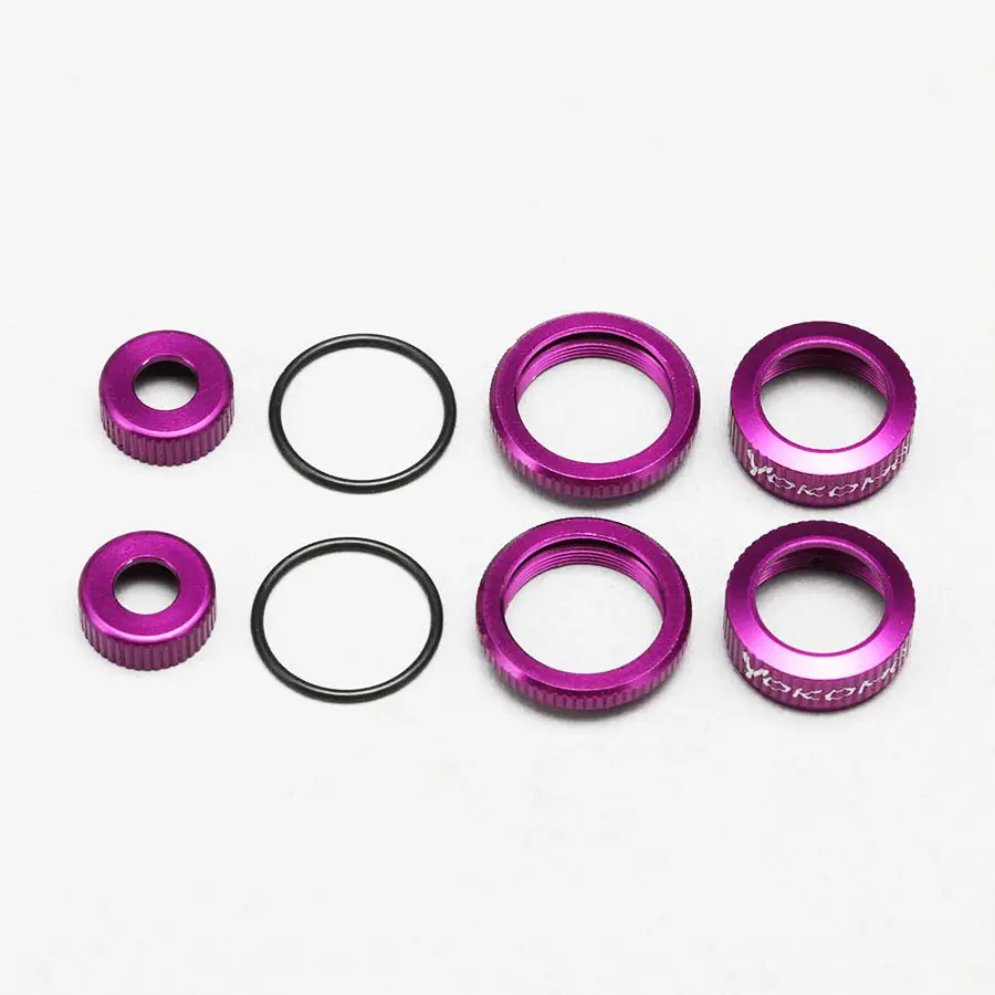 Yokomo Slf Shock O-Ring Cap / Adjust Nut Set - Purple 1